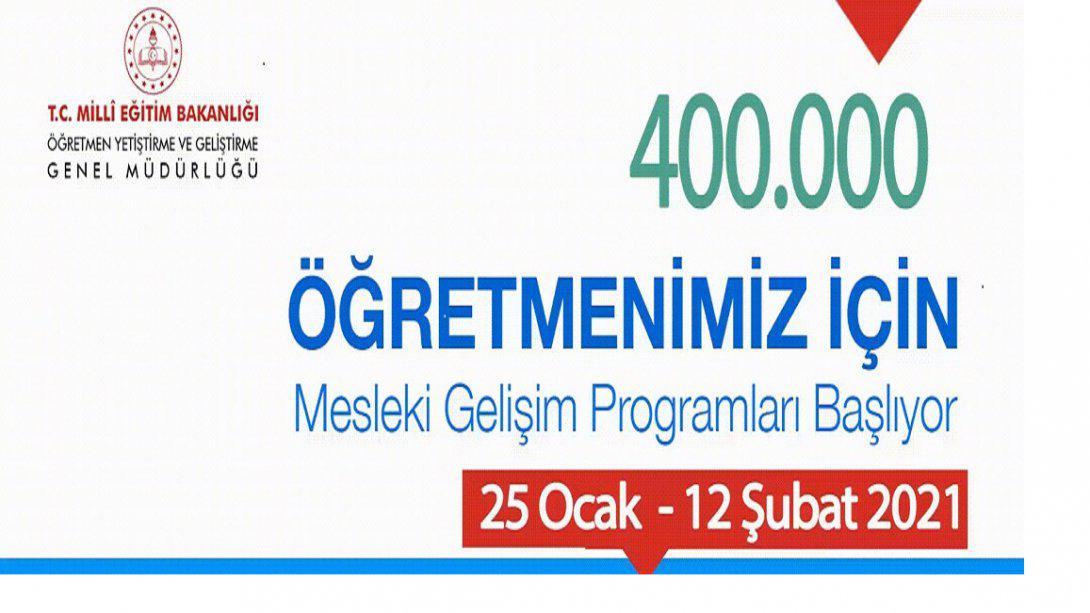25 Ocak-12 Şubat 2021 Dönemi Mesleki Gelişim Programları